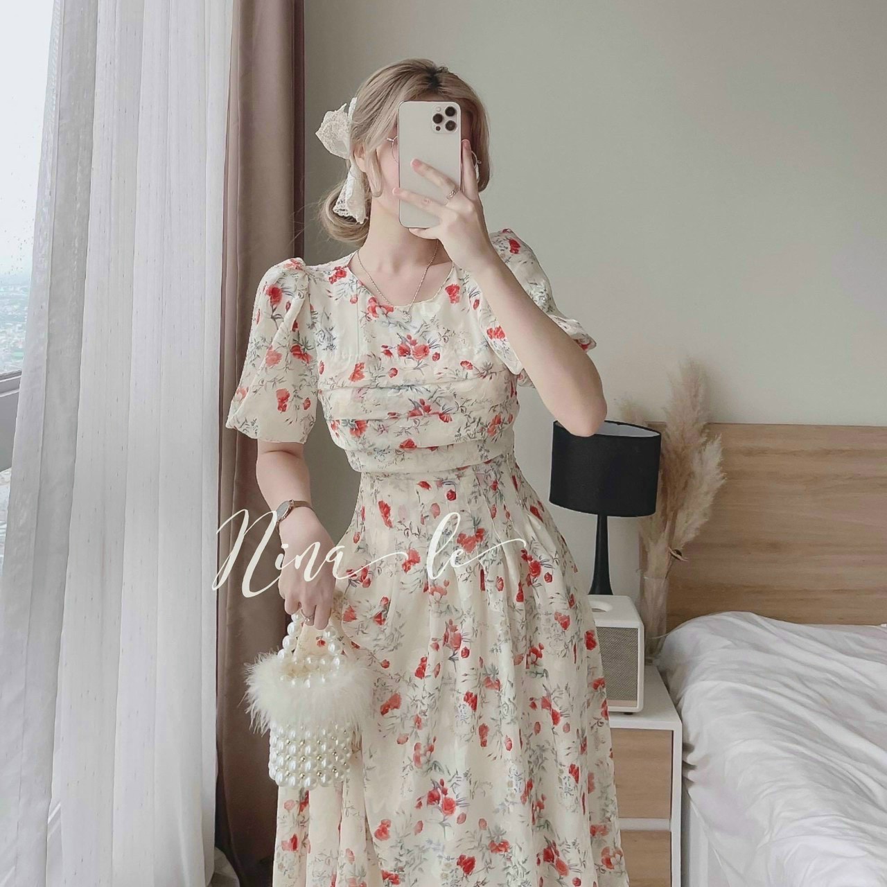 [Mới] Đầm Maxi Voan Hoa Chingfon 2 Lớp Cao Cấp