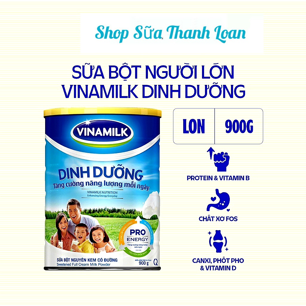 (HSD T9-2025) SỮA BỘT NGUYÊN KEM CÓ ĐƯỜNG VINAMILK DINH DƯỠNG 900G.