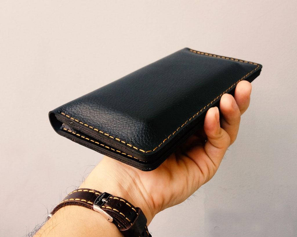[HCM]Ví nam mẫu dài handmade da (Nâu)