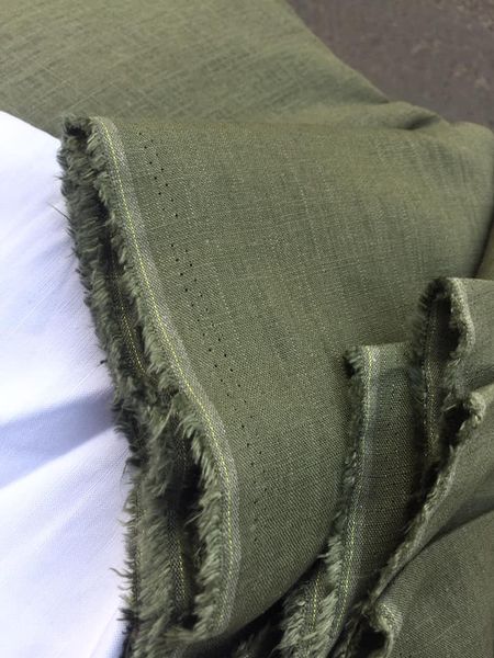 Vải linen tưng gân màu rêu!