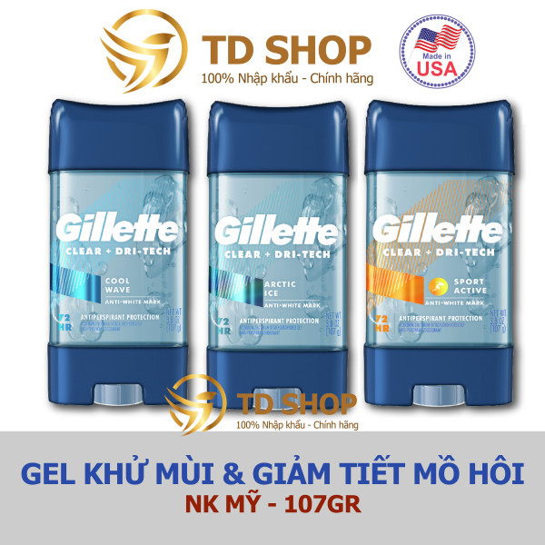 Lăn Khử Mùi Gillette Clear Gel 107g Coolwave I Artice ice I Sport triumph - TD Shop cao cấp