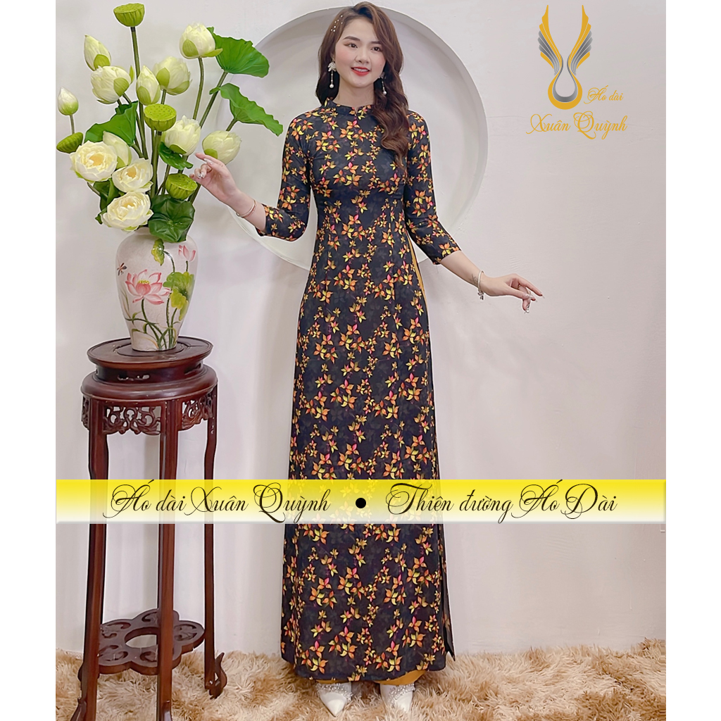 Các mẫu áo dài hoa nhí sang trọng - áo dài xuân quỳnh
