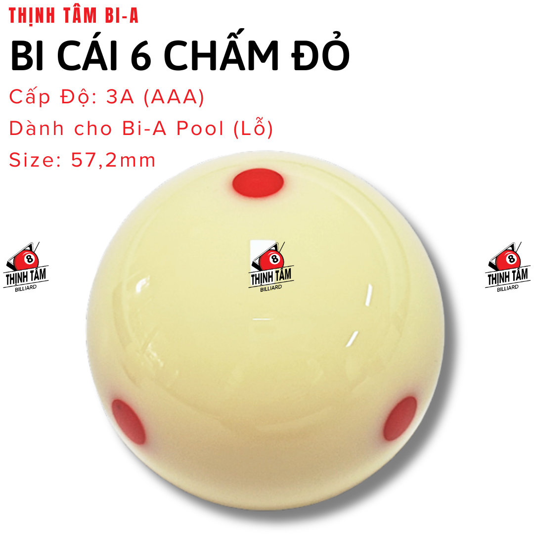 [THỊNH TÂM] Bóng Bida Bi Cái Trắng Bi-A Lỗ 57MM