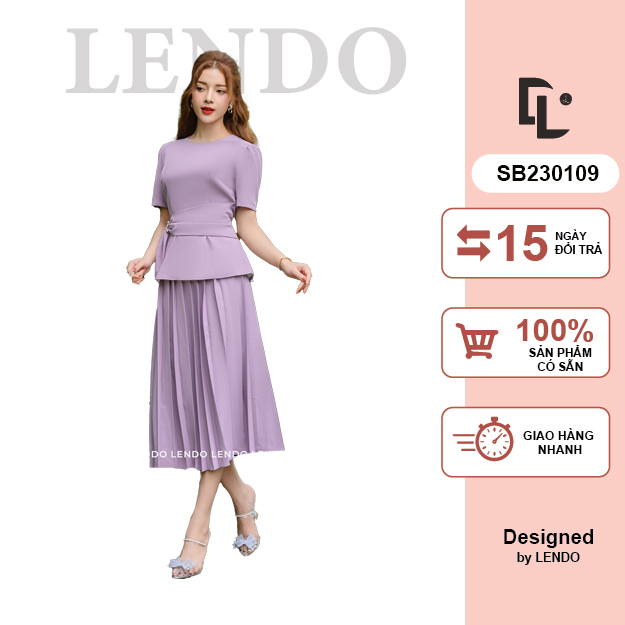 Sét bộ chân váy dập ly LENDO SB230109