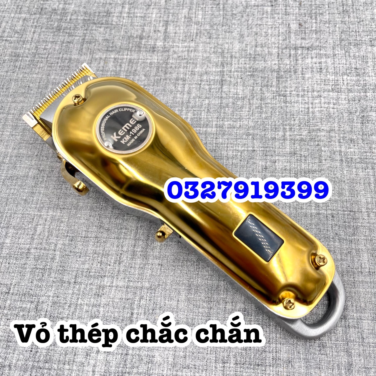 KEMEI Tông đơ cắt tóc cao cấp KM-1986 màn hình LCD pin Lithium-ion 2500mAh công suất 8W thời gian sử dụng 5 giờ chuyên Fade cho salon tóc