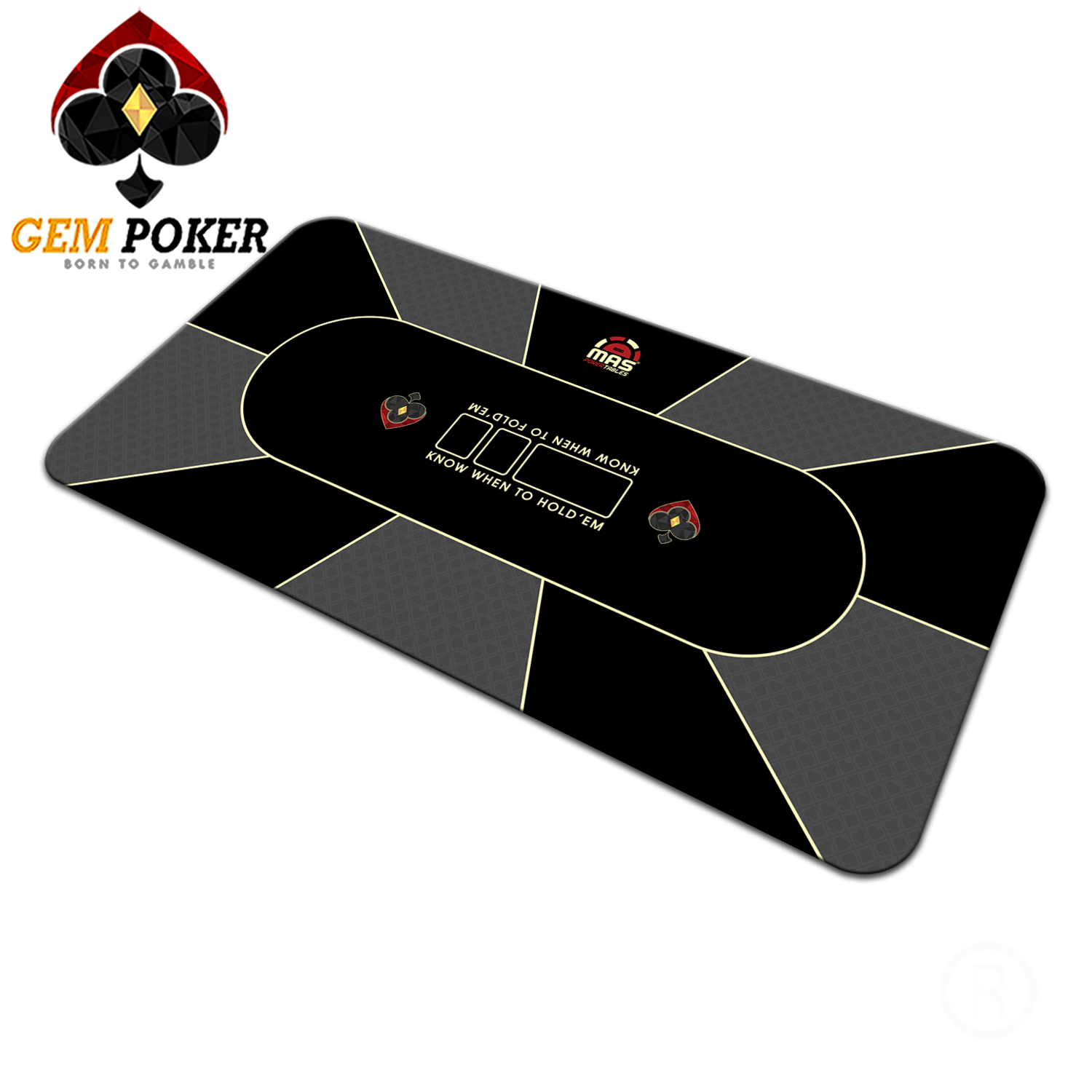 THẢM POKER CAO SU GEM BLACK 180x90 CM