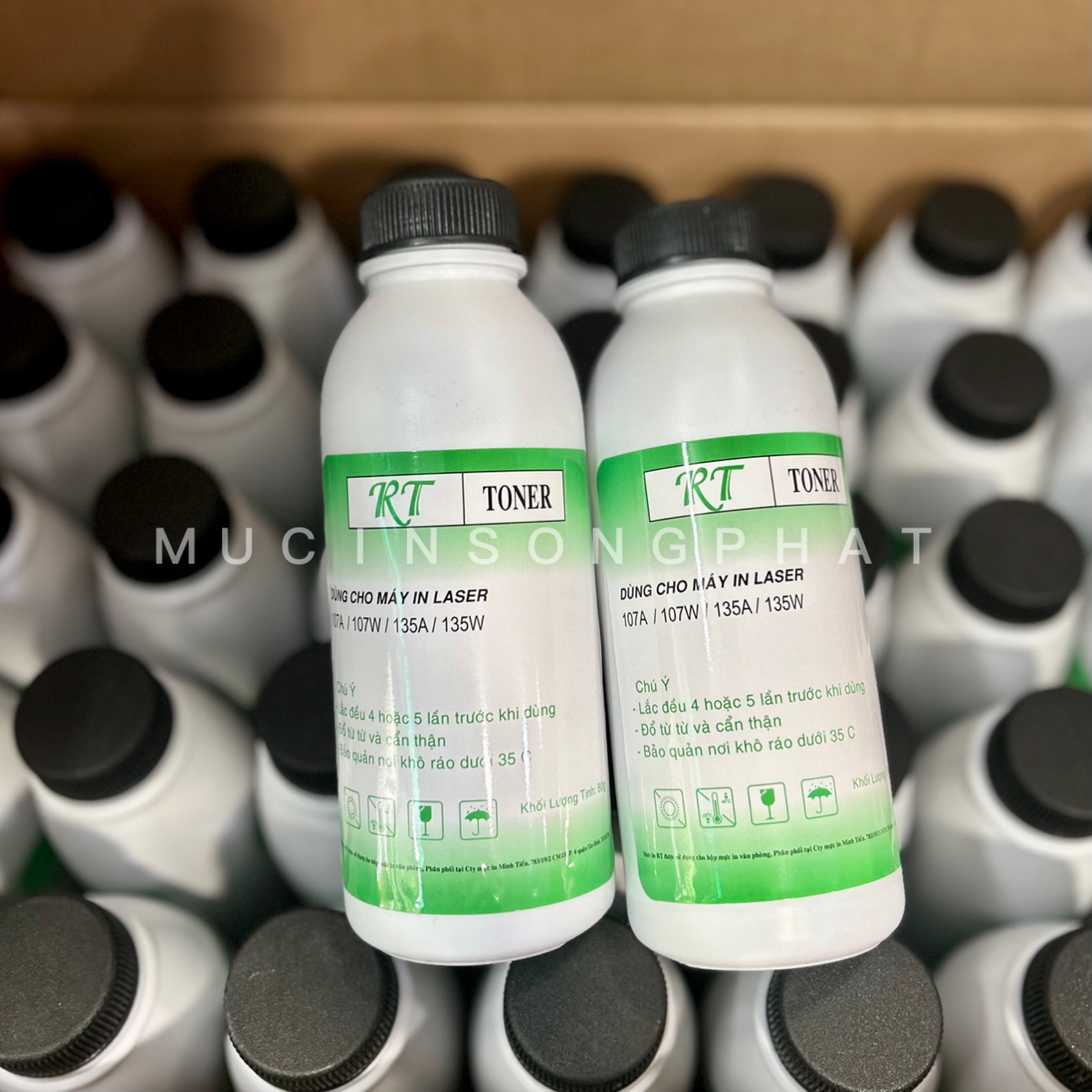 combo 2 chai Mực đổ HP 107w (80g) nạp cho Hộp mực máy in HP 107a/ 107w/ 135a/ 135w