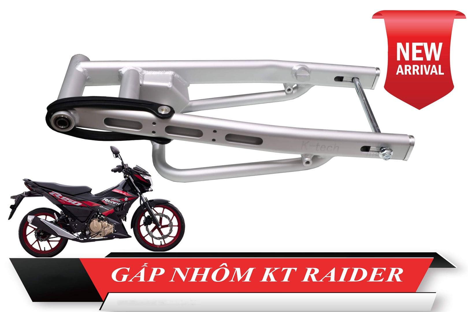 Gắp nhôm mẫu kt phay lỗ raider 150 fi, satria f150