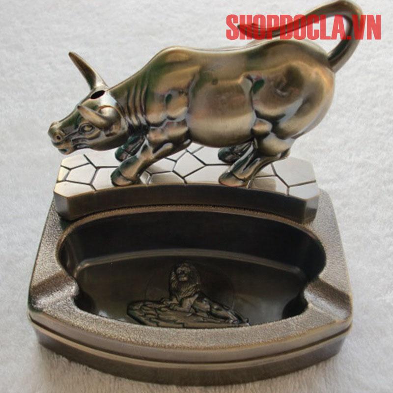 Gạt tàn thuốc kiêm bật lửa 12 con giáp mạ đồng nhiều hình