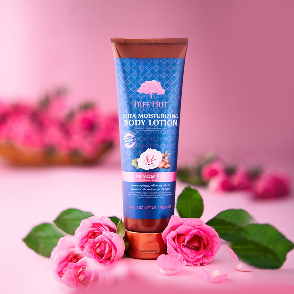 tree hut shea moisturizing body lotion moroccan rose