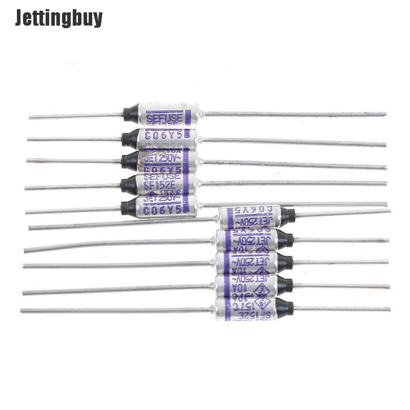 Jettingbuy 10Pcs SF152E SEFUSE cutoffs thermal fuse 157°C 157 degree 10A 250V