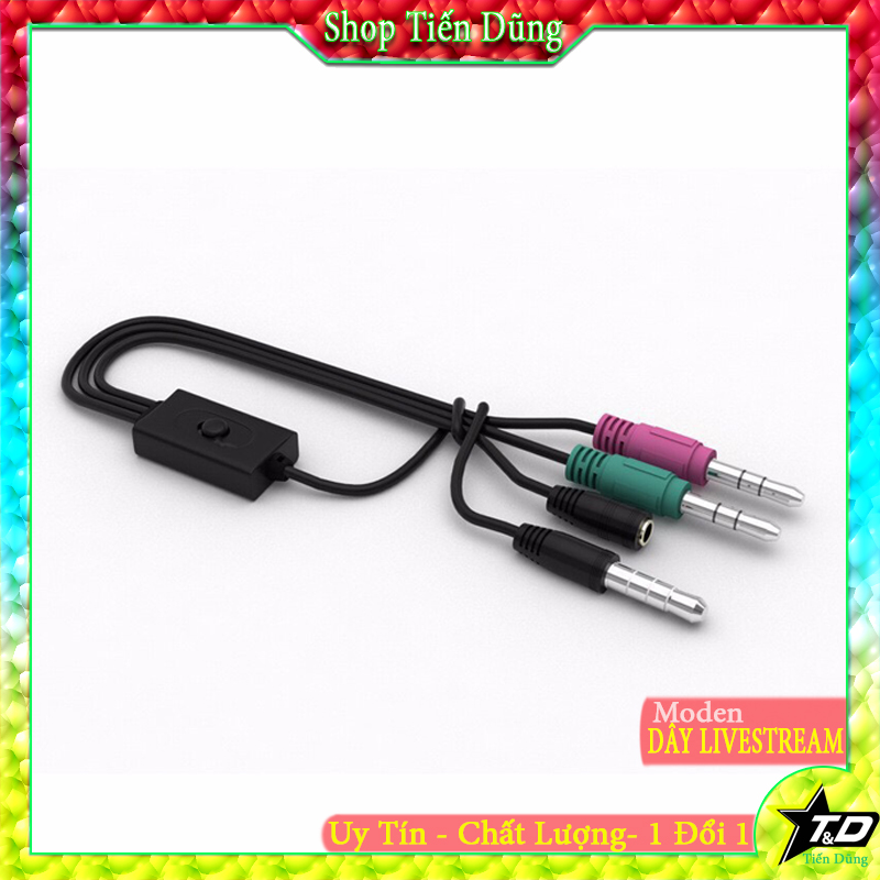 Dây livestream sử dụng cho tất cả các dòng soundcard có nút điều chỉnh để phù hợp với tất cả các dòng điện thoại trên thị trường