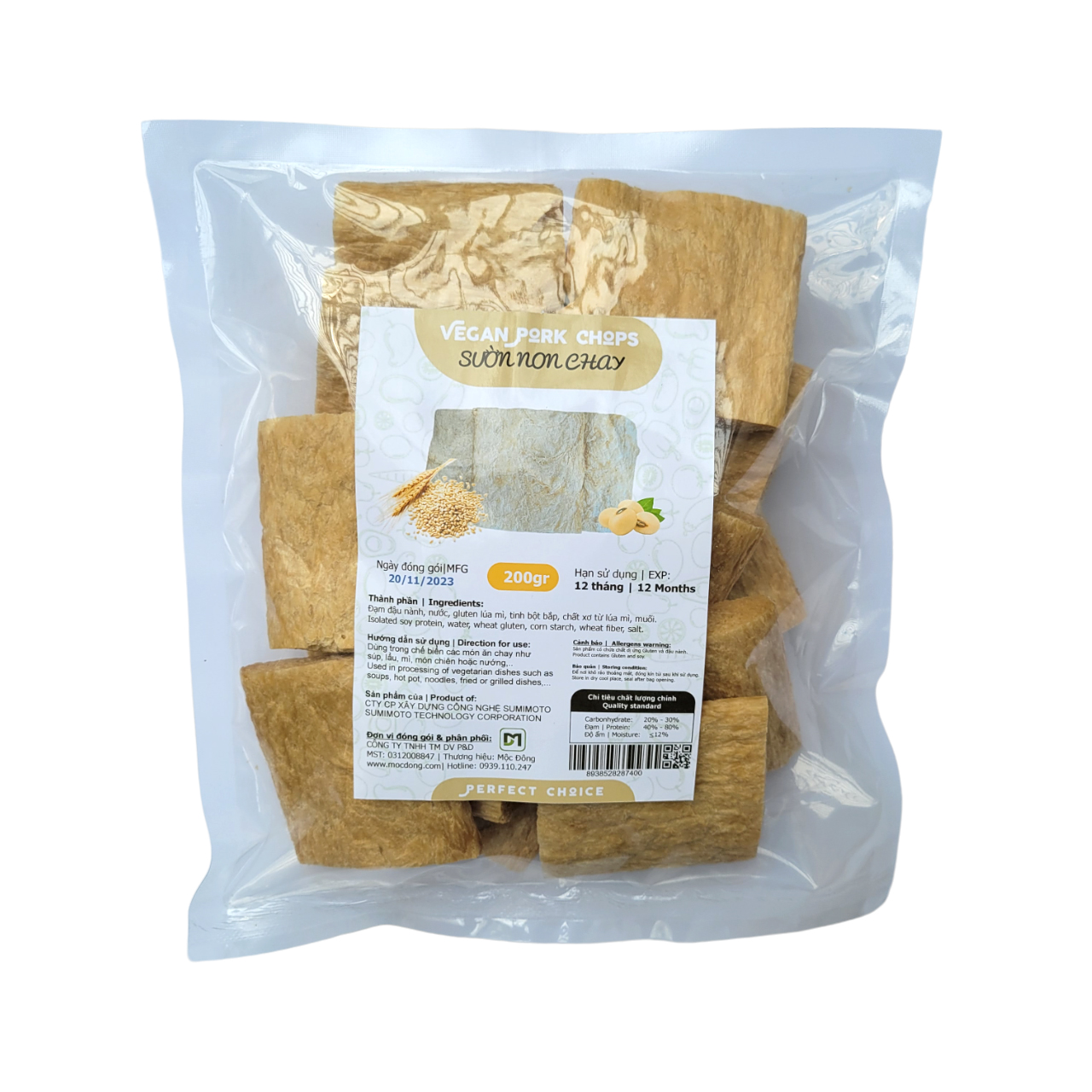 Túi 200gr sườn non chay đậu nành lúa mạch