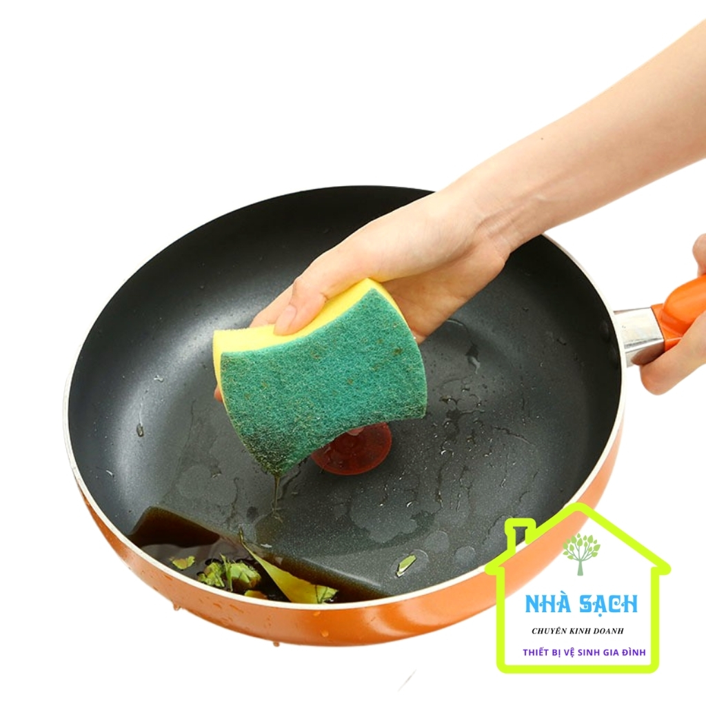 COMBO 2 Miếng Bọt Biển 2  Mặt Rửa Chén Tiện Lợi