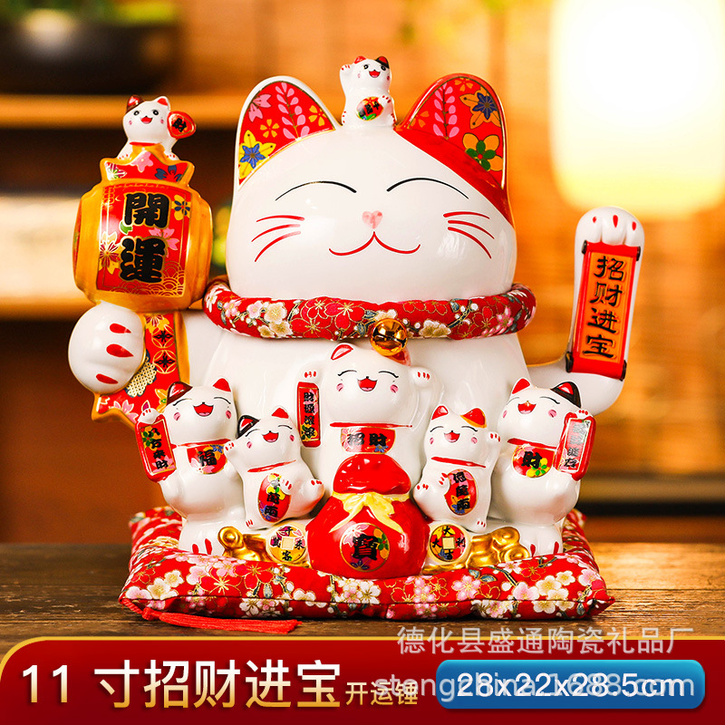 Bán buôn mèo may mắn, gốm sứ vẫy tay, mèo may mắn, cửa hàng, quầy thu ngân, quà tặng khai trương tại nhà