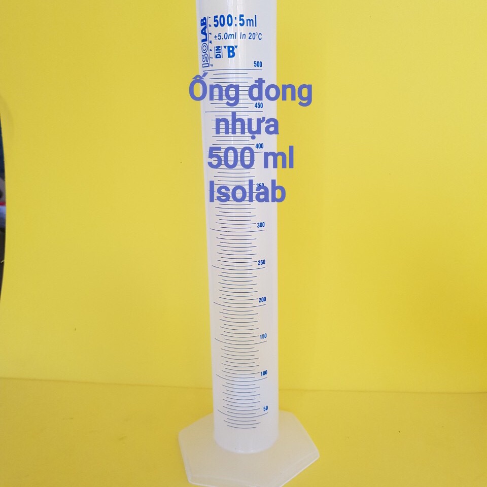 Ống đong nhựa 500ml isolab Đức