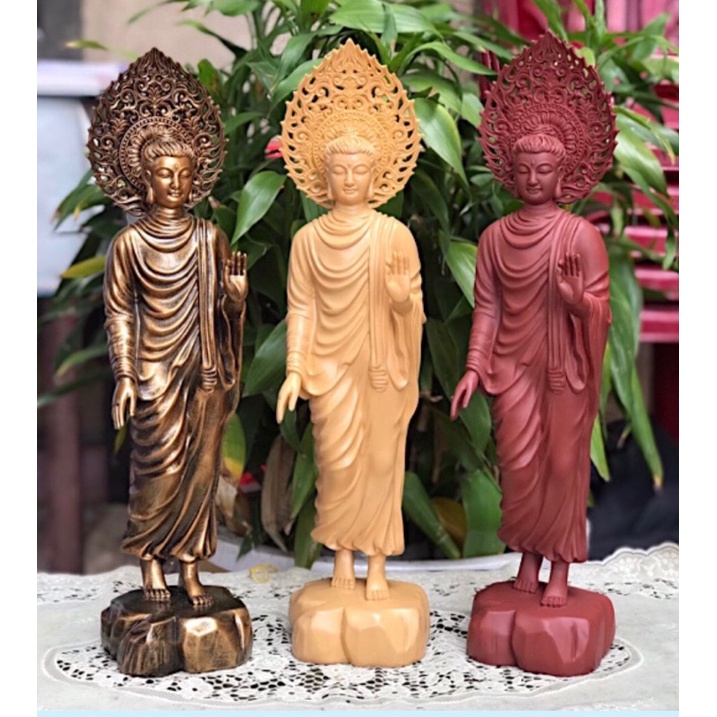 Tượng Phật Thích Ca Ban Phước 43 cm có hào quang