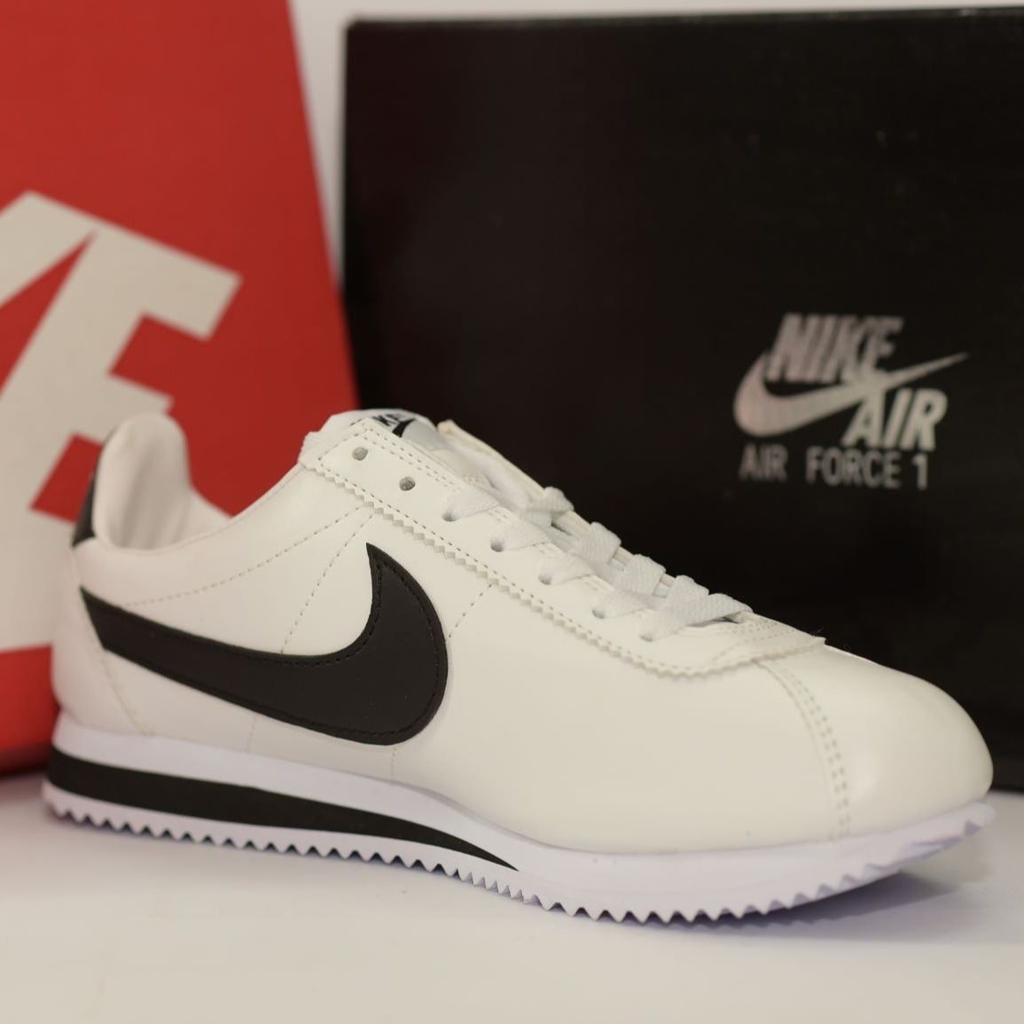 [Siêu Sale] Giày Sneaker Nam Nữ Cortez Trắng Đen (Fullbox+ Tặng hộp bảo vệ box)