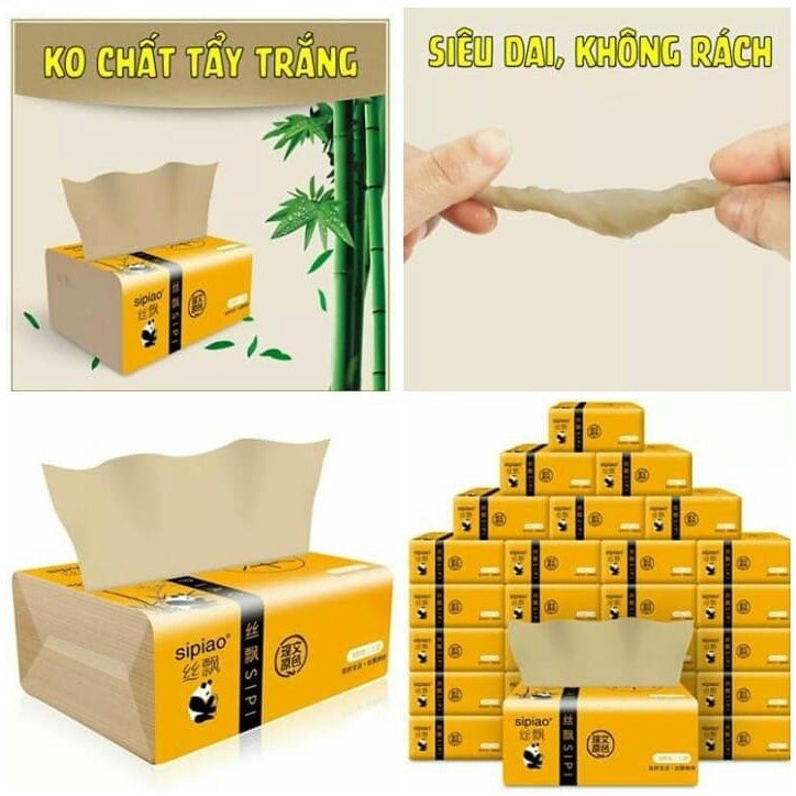 5 gói Giấy ăn gấu trúc sipao (1 gói gấu trúc sipiao 300 tờ )