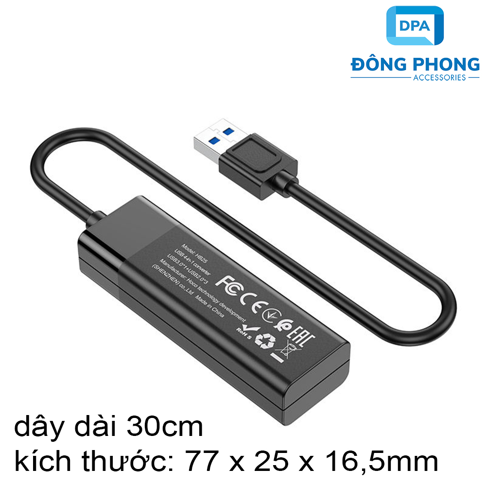 Bộ Chia Cổng USB 2.0, USB 3.0 Hoco HB25 Chính Hãng
