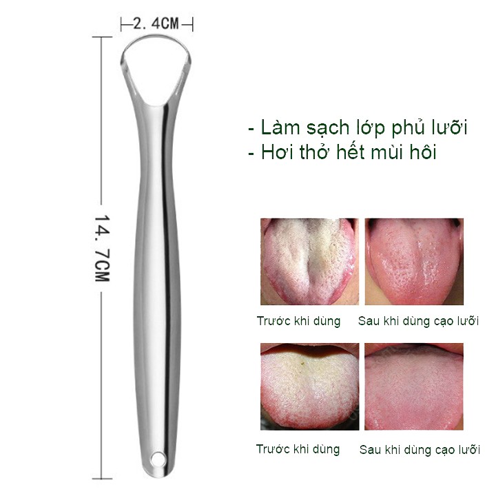 Dụng cụ cạo lưỡi inox siêu sạch