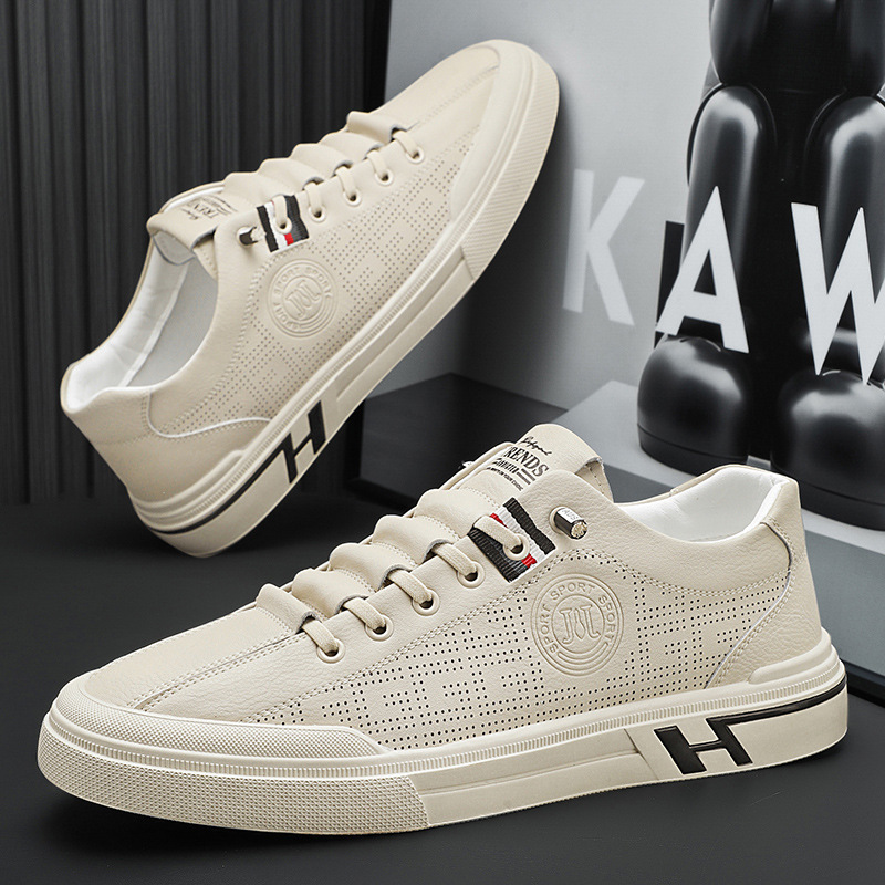 Giày Nam, Giày Sneaker Thấp Cổ Da Cao Cấp Hàn Quốc