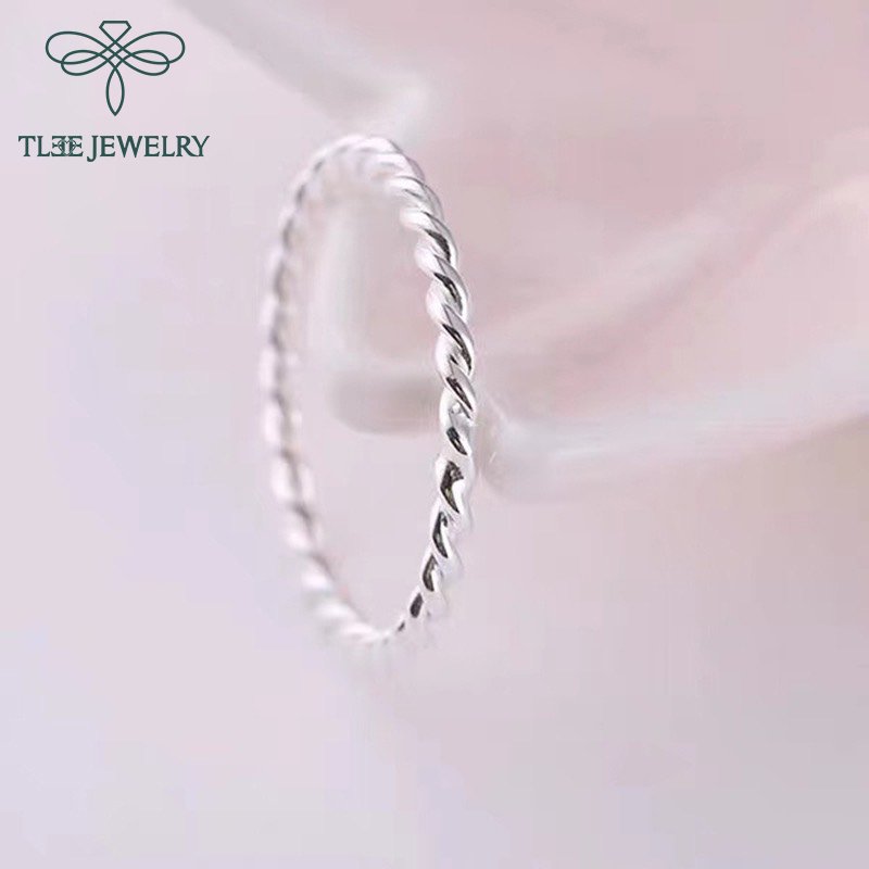 Nhẫn bạc TLEE xoắn bạc nguyên chất basic cá tính TleeJewelry A0279