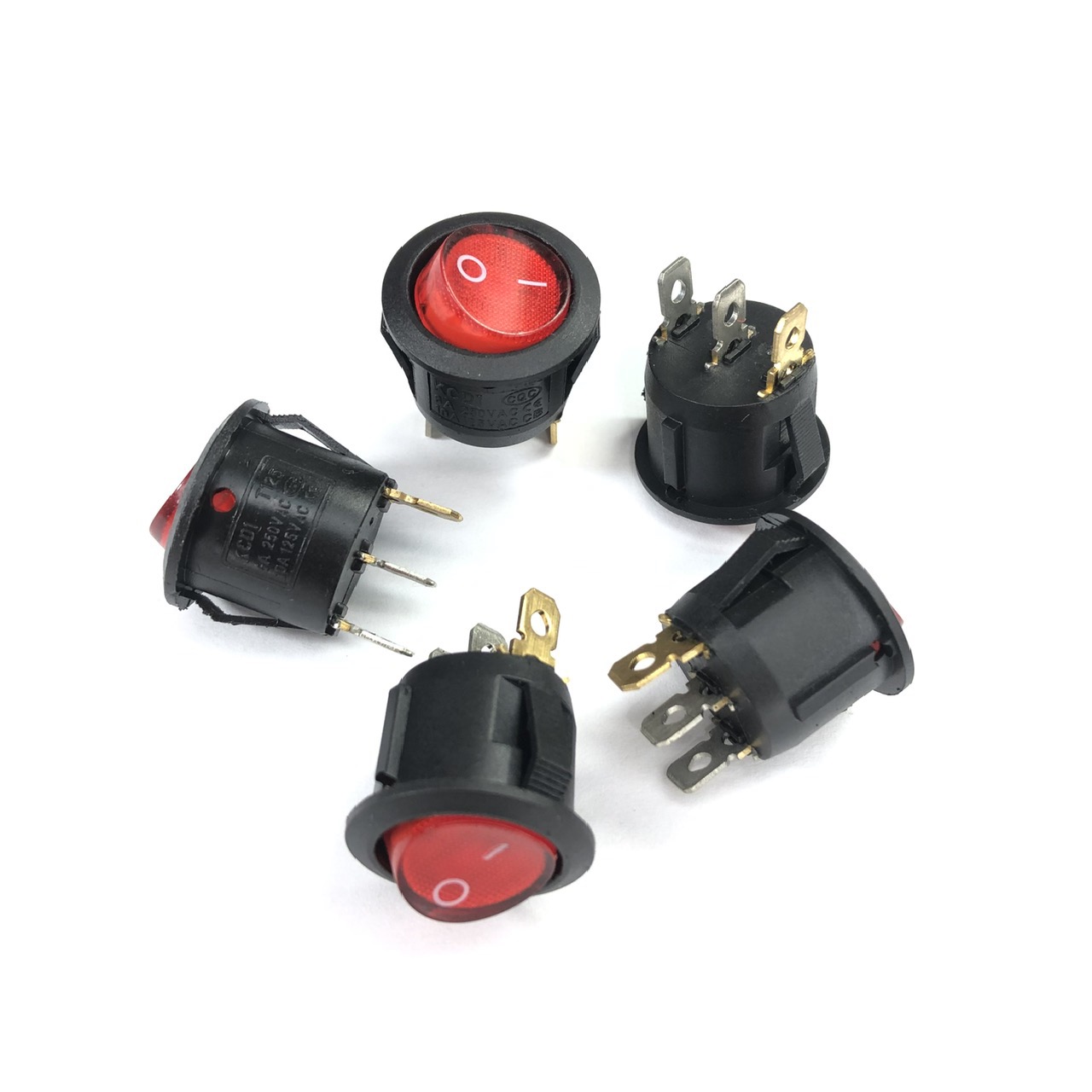 Công tắc bập bênh tròn có đèn báo 6A-250Vac