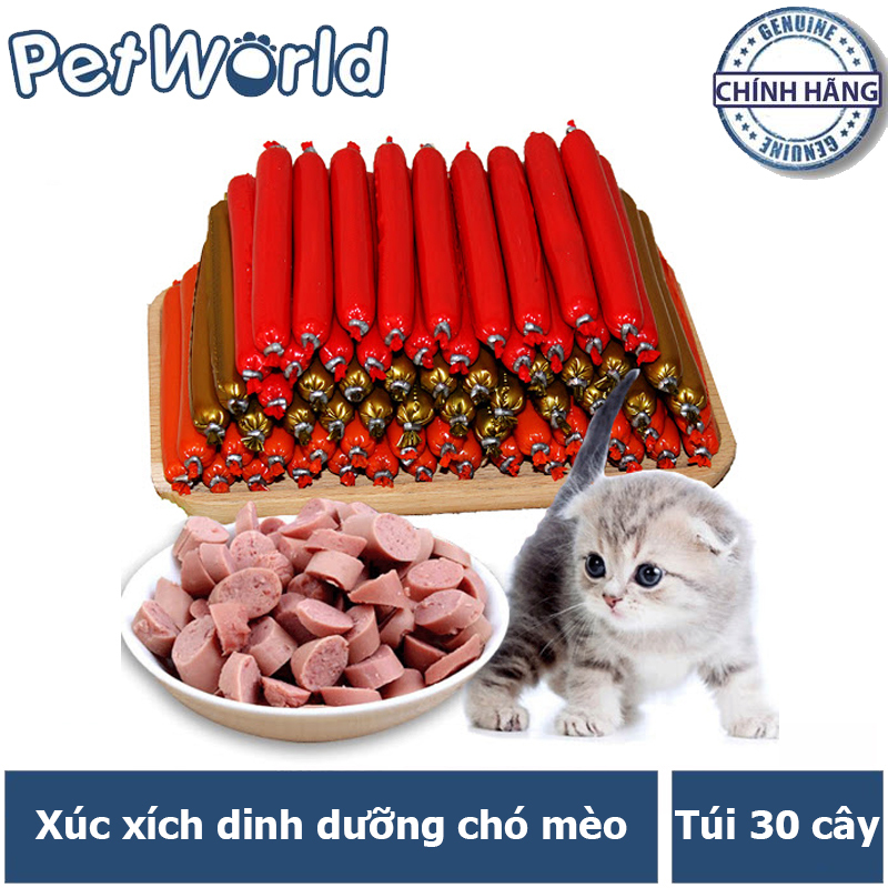 Xúc xích dinh dưỡng dành cho chó mèo giá rẻ (500g - 30 thanh)