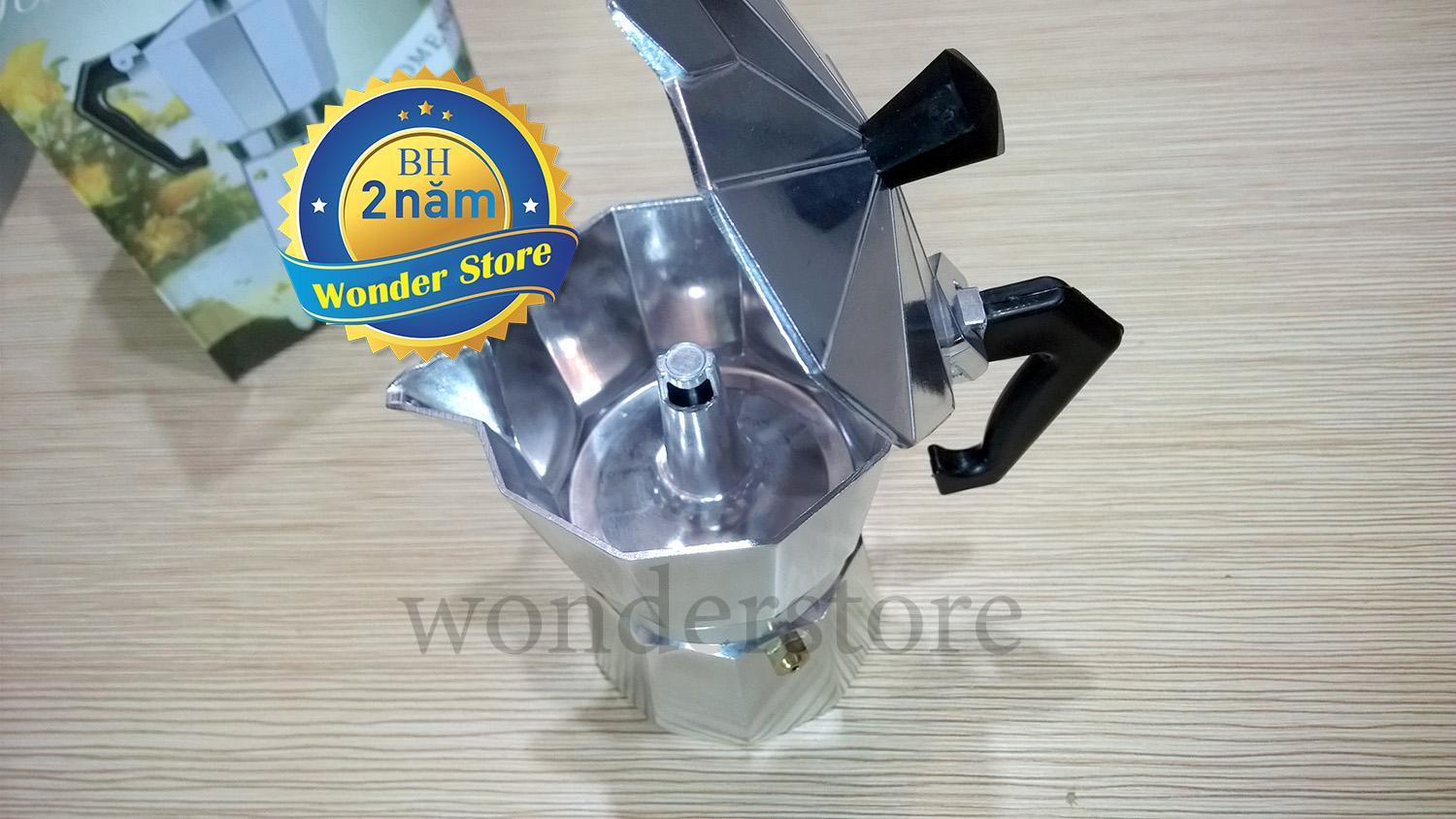 Bình pha cà phê Moka Top Stove phong cách Ý 6 tách (300ml)