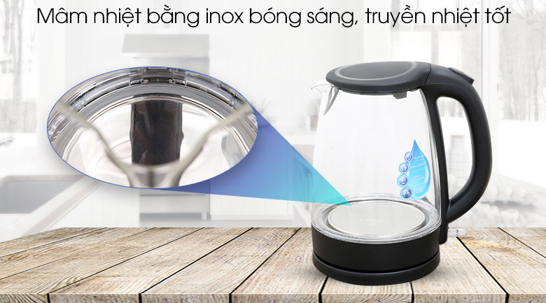 Bình đun siêu tốc Midea 1.8 lít MK-18GC