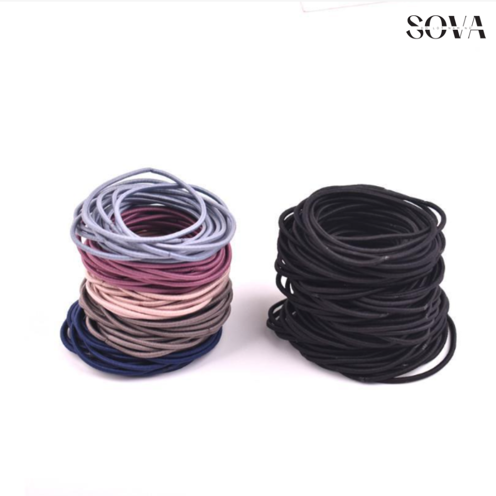 Dây cột tóc trơn, thun buộc tóc nhiều màu sắc SOVA014