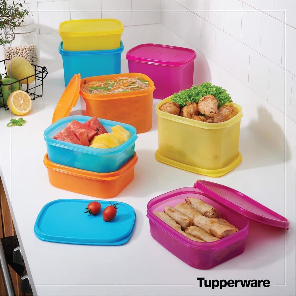 Hộp Trữ Mát Tupperware Colorful Rectangular Set 8 nhiều màu - Tupperware Mall Chợ Lớn