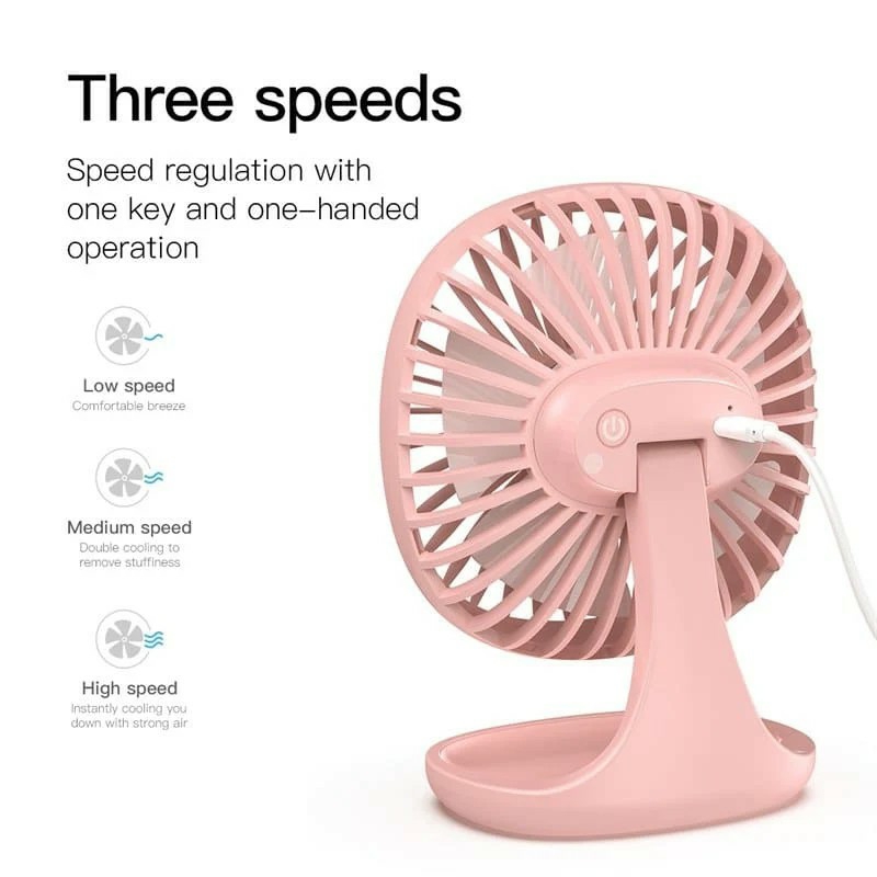 Quạt mini để bàn Baseus Baseus Pudding-Shaped Fan PINK ( 3 mức tốc độ - Mini USB Air Cooling Fan Clip Desk Fan)