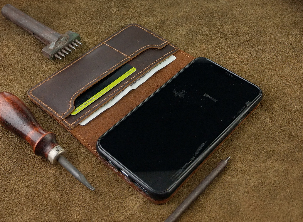 Bao Da Iphone XS Max Handmade Da Bò Thật