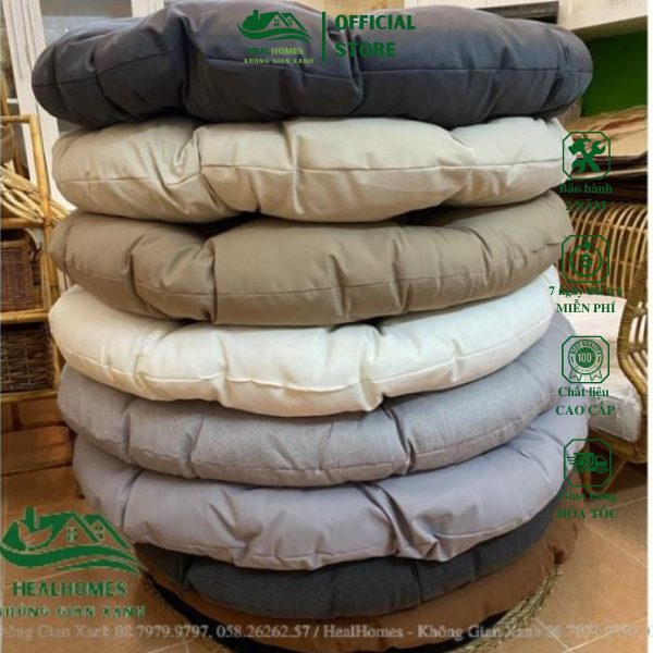 Nệm ghế papasan 1M2 vải bố kèm bông gòn cao cấp, Ghế lười bập bênh thư giãn Papasan mây phòng ngủ cho bé / HealHomes