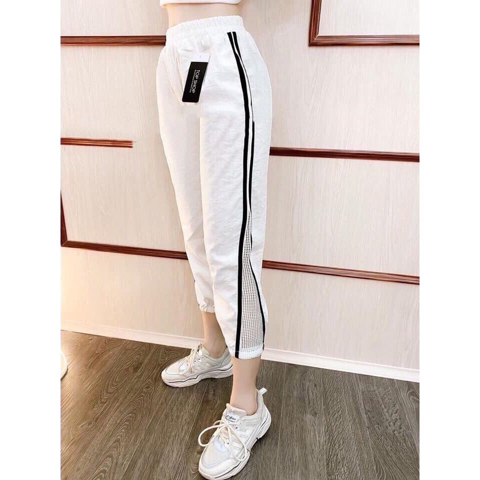 Quần jogger lưới sọc sườn thể thao