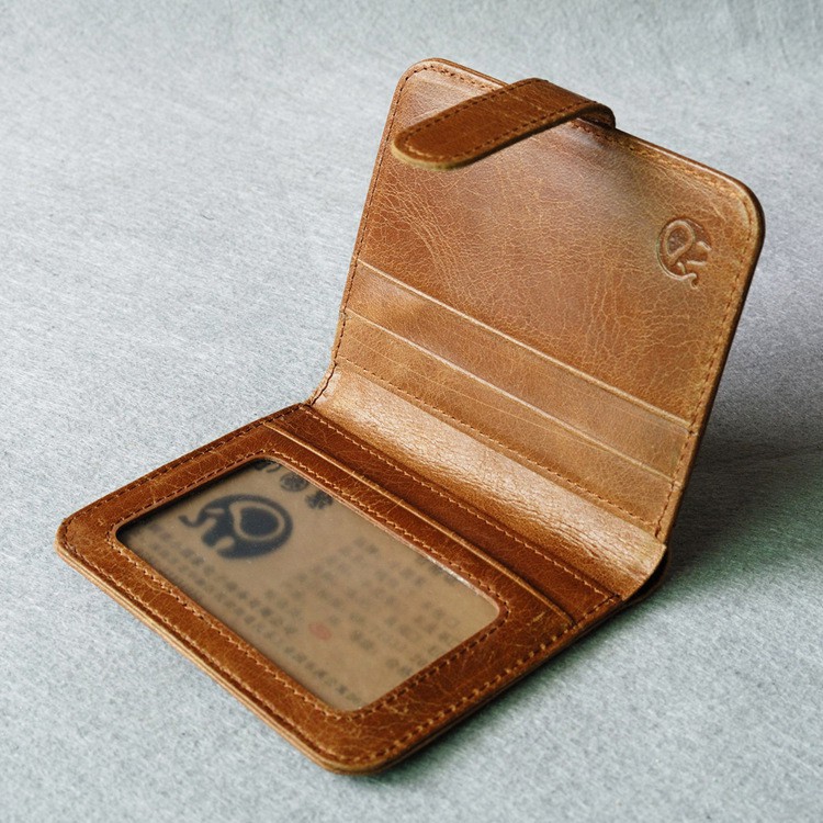 [HCM]Ví Nam Nữ Handmade Da Bò Thật Có Quai Cài