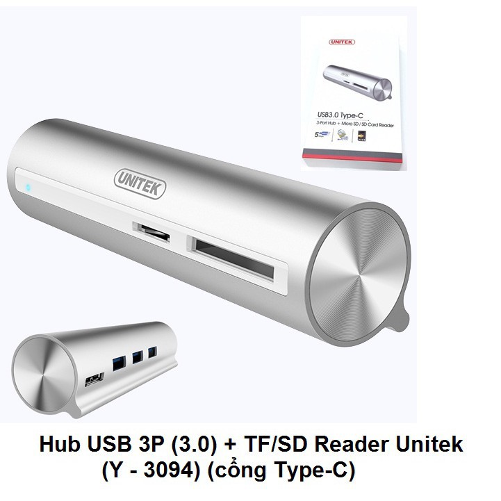 hub / Bộ chia 3 Port (3.0) + TF/SD Reader Unitek (Y-3094) Cổng Type-C
