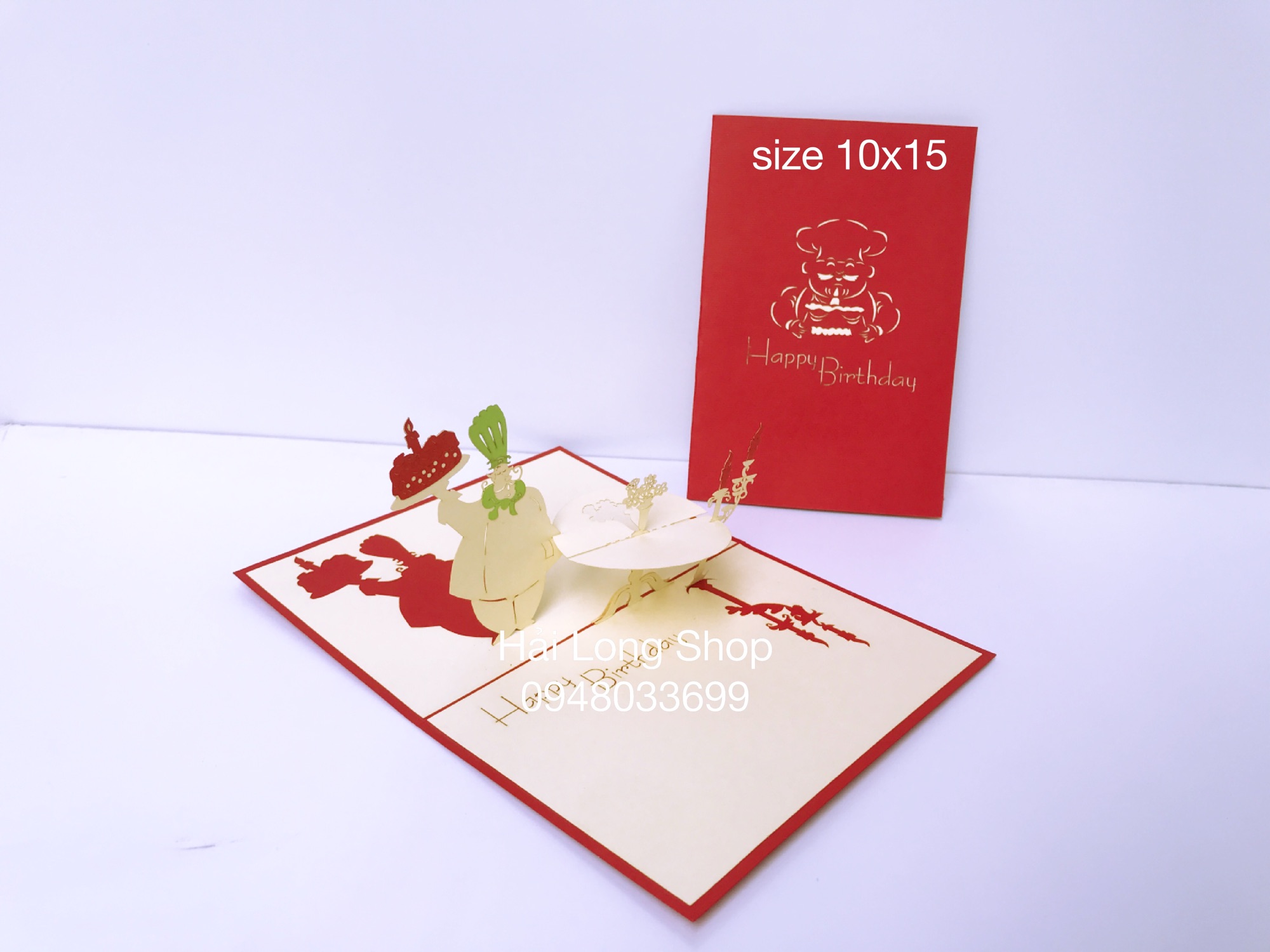 Đầu Bếp - Chef - Sinh Nhật -  Birthday - Thiệp 3D