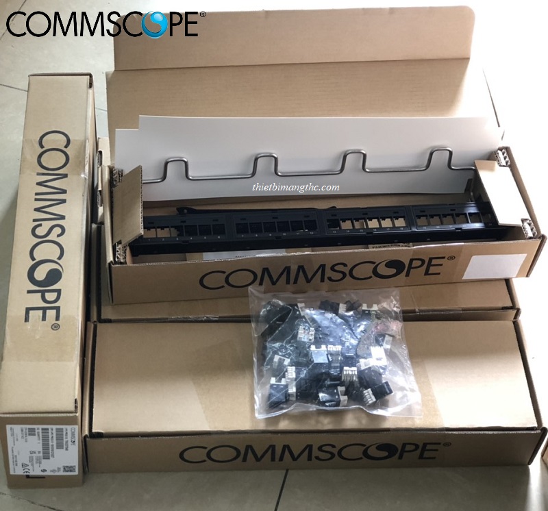 Thanh đấu nối, patch panel, switch 24 cổng cat5 cat6 AMP Commscope lắp tủ rack chuẩn 19 inch