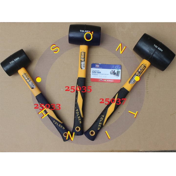 BÚA CAO SU ỐP LÁT GẠCH TOLSEN 25033/25035/25037 RUBBER MALLET 8OZ/16OZ/24OZ