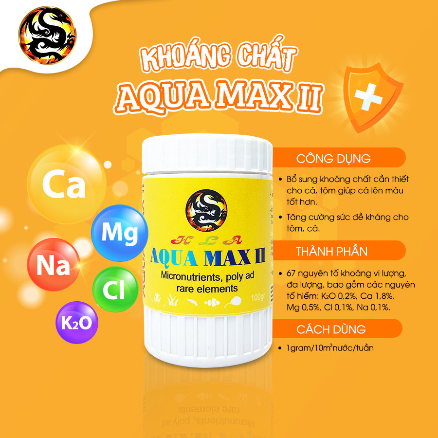 Khoáng Chất Cao Cấp Cho Cá Cảnh Aqua Max II giúp tăng màu Hoàng Lam Arowana