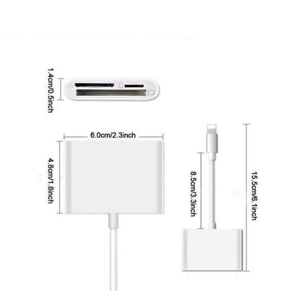 Đầu Lightning đọc thẻ CF 3in1 dùng cho điện thoại iPhone & iPad