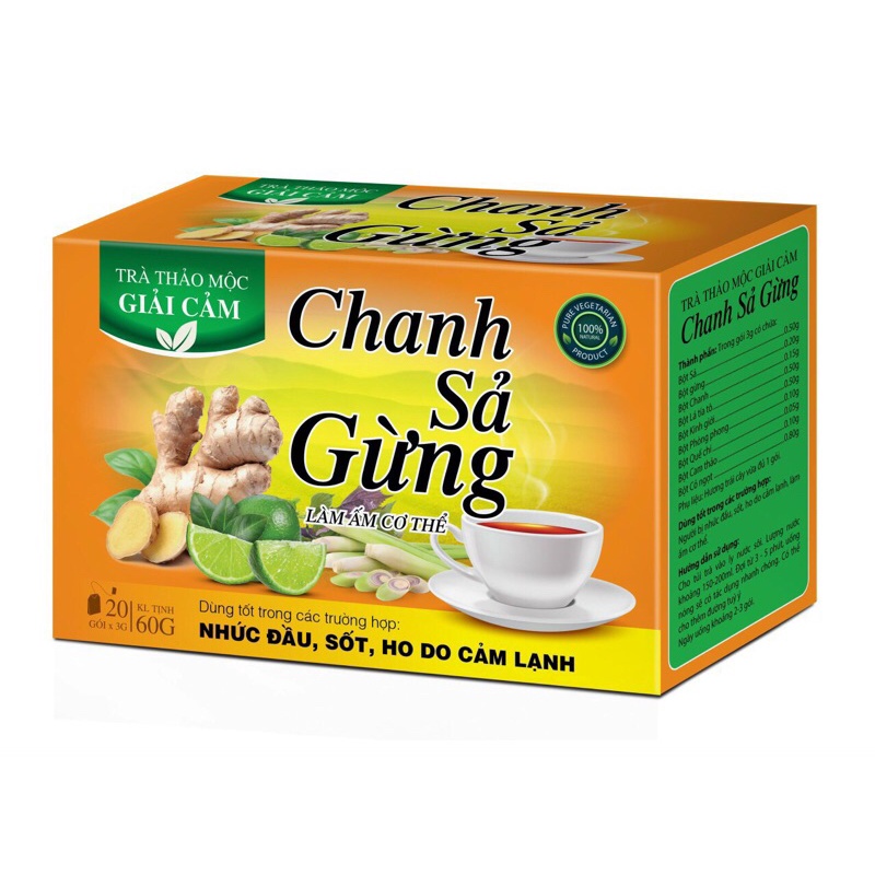 Trà thảo mộc giải cảm chanh sả gừng 20 gói