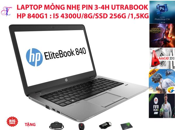 [Trả góp 0%]Siêu Phẩm Utrabook Mỏng Nhẹ cao cấp-HP EliteBook 840 G1 ( i5-4300U ram 16GB SSD 256G VGA on Intel HD 4400 màn 14″ HD)