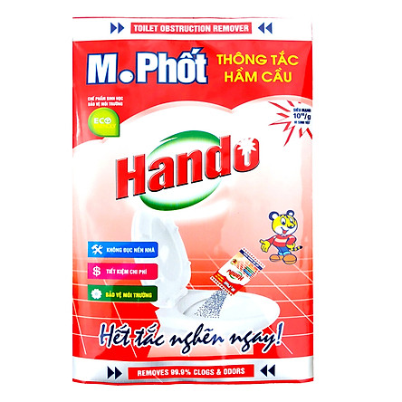 Bộ 3 gói bột thông tắc hầm cầu M.phốt Hando 215g