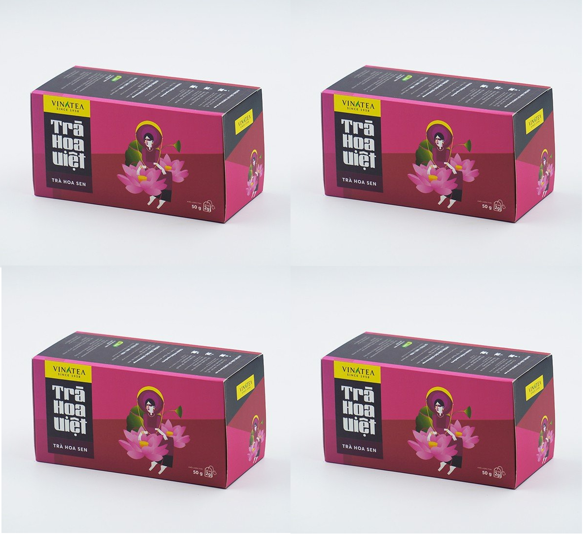 Combo 4 Trà Hoa Việt - Hoa Sen Túi lọc Vinatea