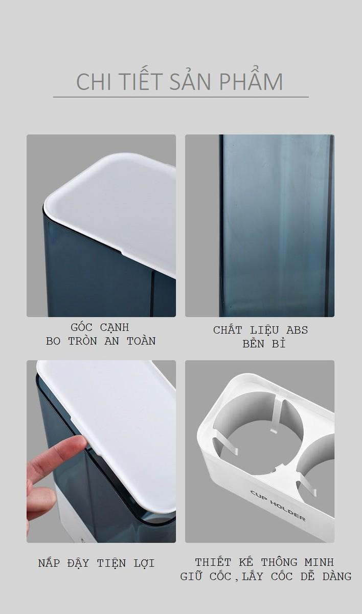 Khay 2 ngăn đựng ly giấy dùng 1 lần