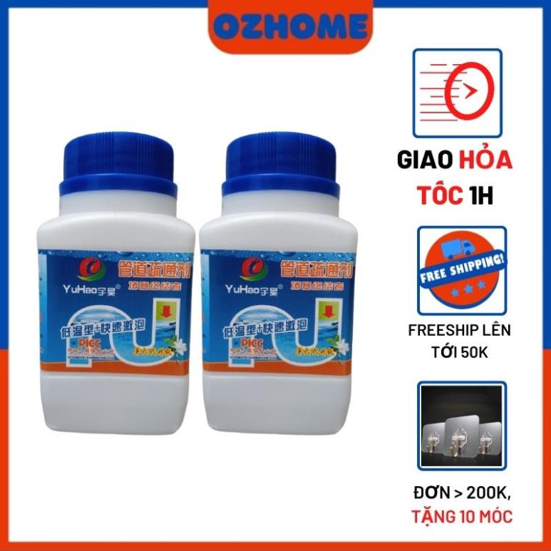 Bột thông cống, combo 2 hộp, bột thông cống cực mạnh, bột thông bồn cầu cực mạnh yuhao, ozhome